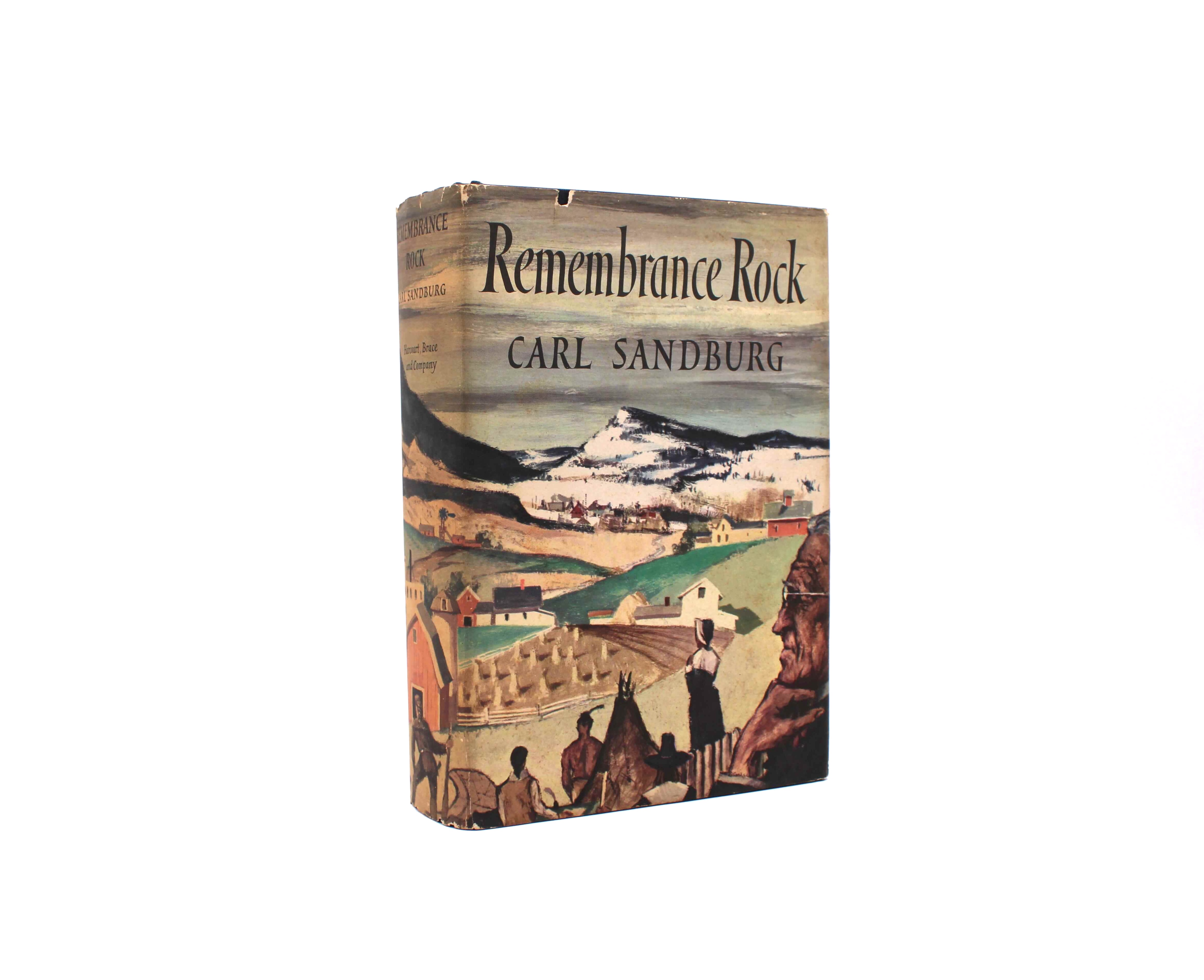 Remembrance Rock. Inscribed by Carl Sandburg. First Trade Edition, First Printing. Harcourt, Brace, & Co. New York, 1948.