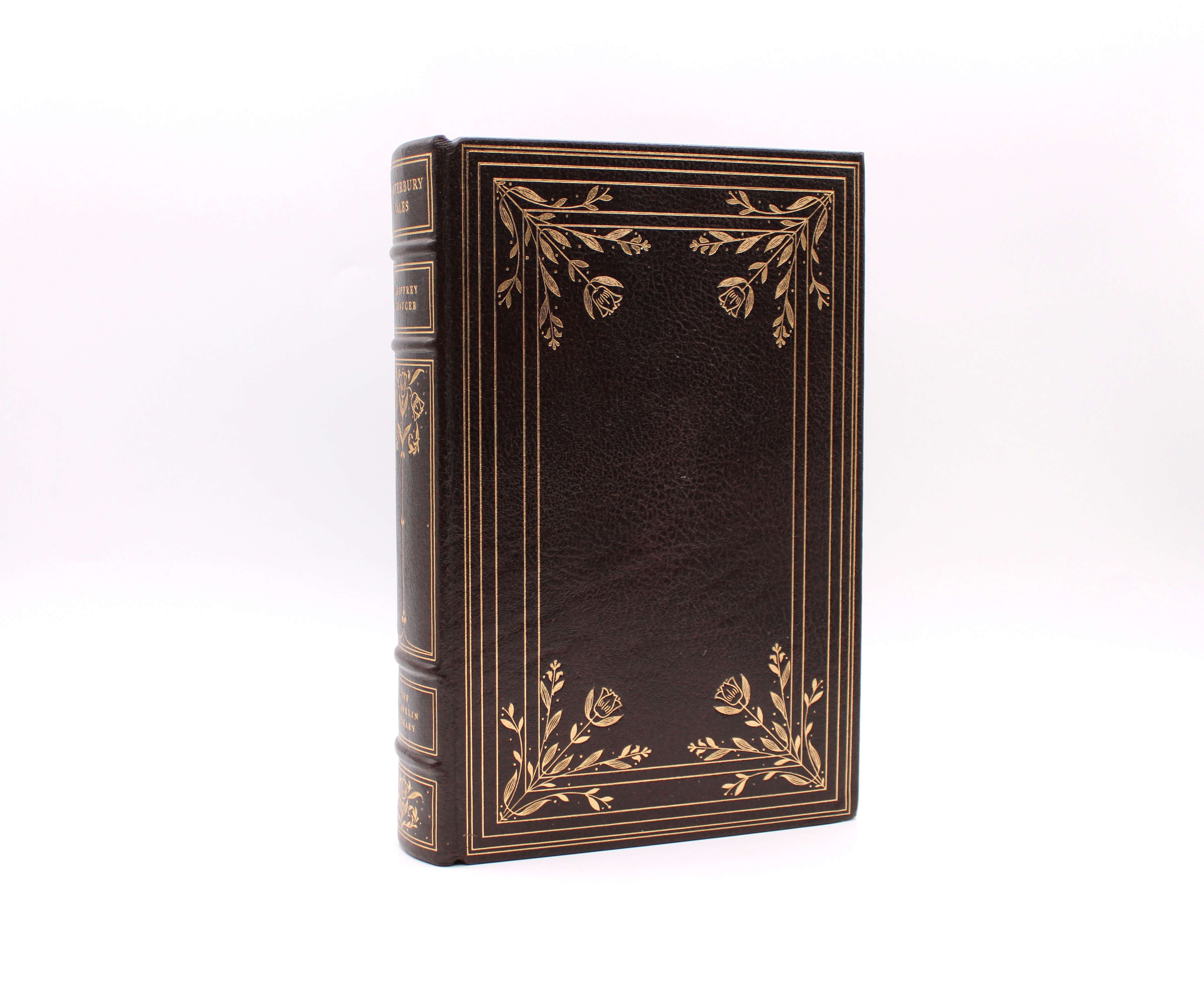 The Canterbury Tales. By Geoffrey Chaucer. Done in Contemporary Verse by J.U. Nicolson. Limited Edition. Franklin Library. Franklin Center, 1974.