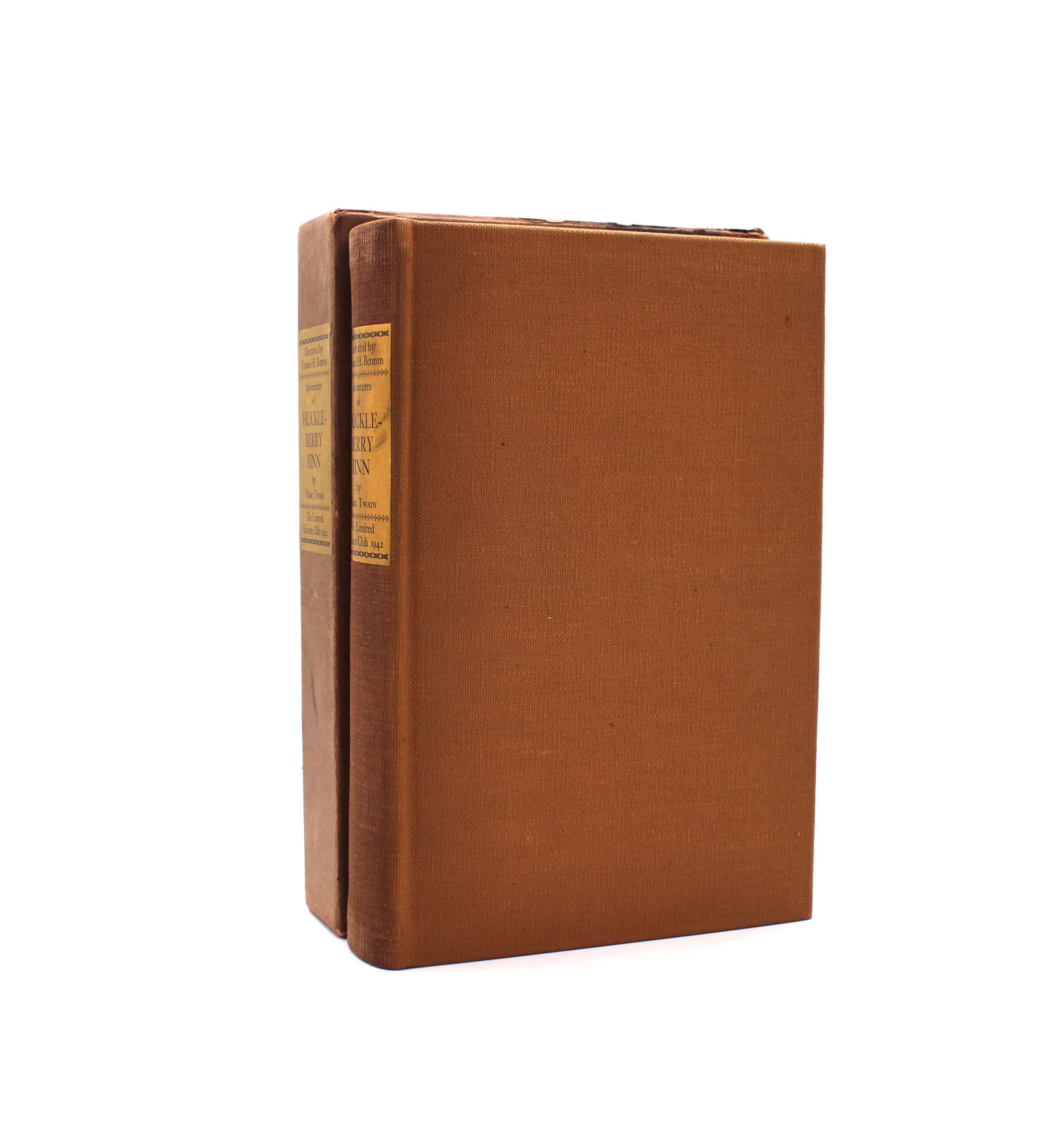 The Adventures of Huckleberry Finn. By Mark Twain. Signed by Thomas Hart Benton. Signed Limited Edition. Limited Editions Club. New York, 1942.