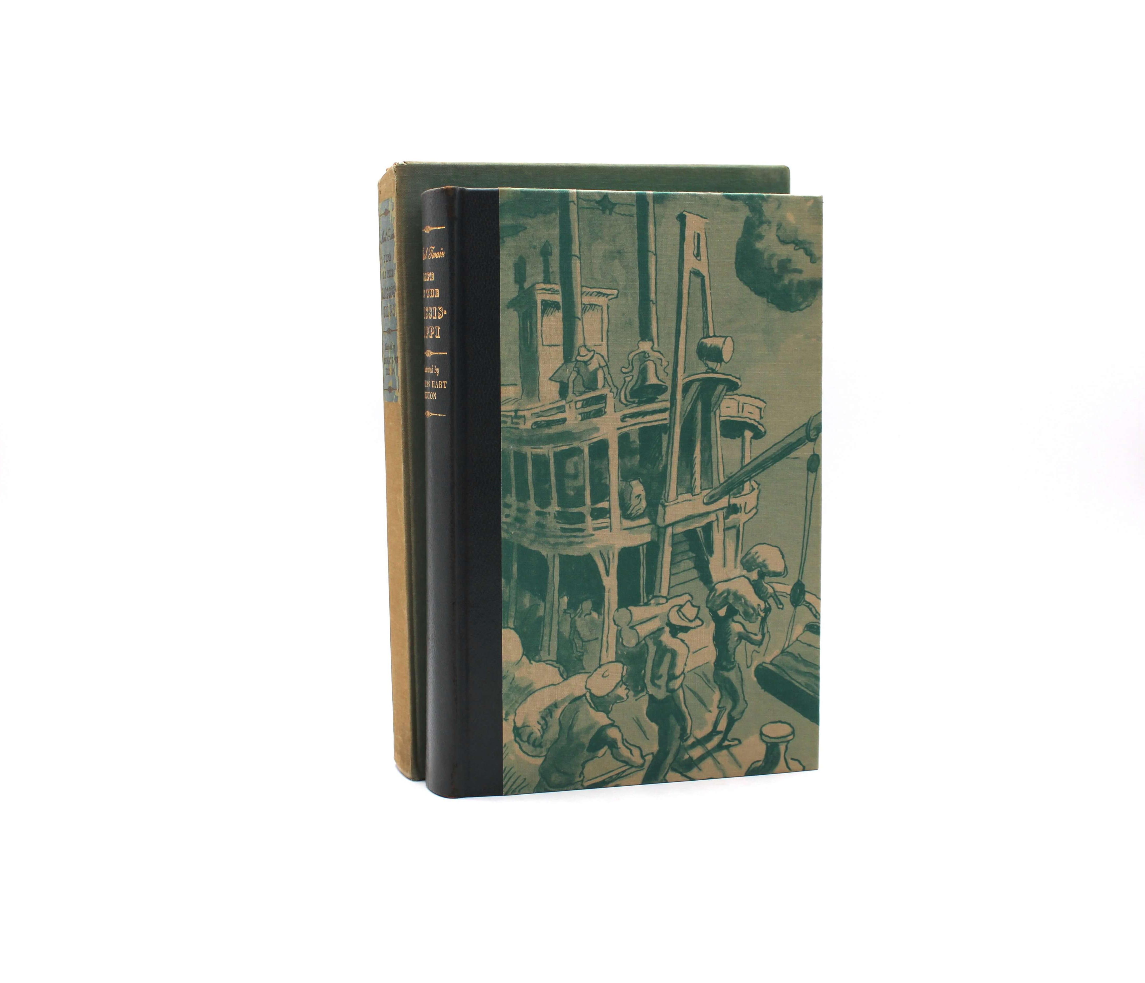 Life on the Mississippi. By Mark Twain. Signed by Thomas Hart Benton. Signed Limited Edition. Limited Editions Club. New York, 1944.